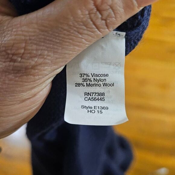 J Crew Merino Wool Blend Turtleneck Knit Sweater Navy Blue XS - Picture 6 of 6